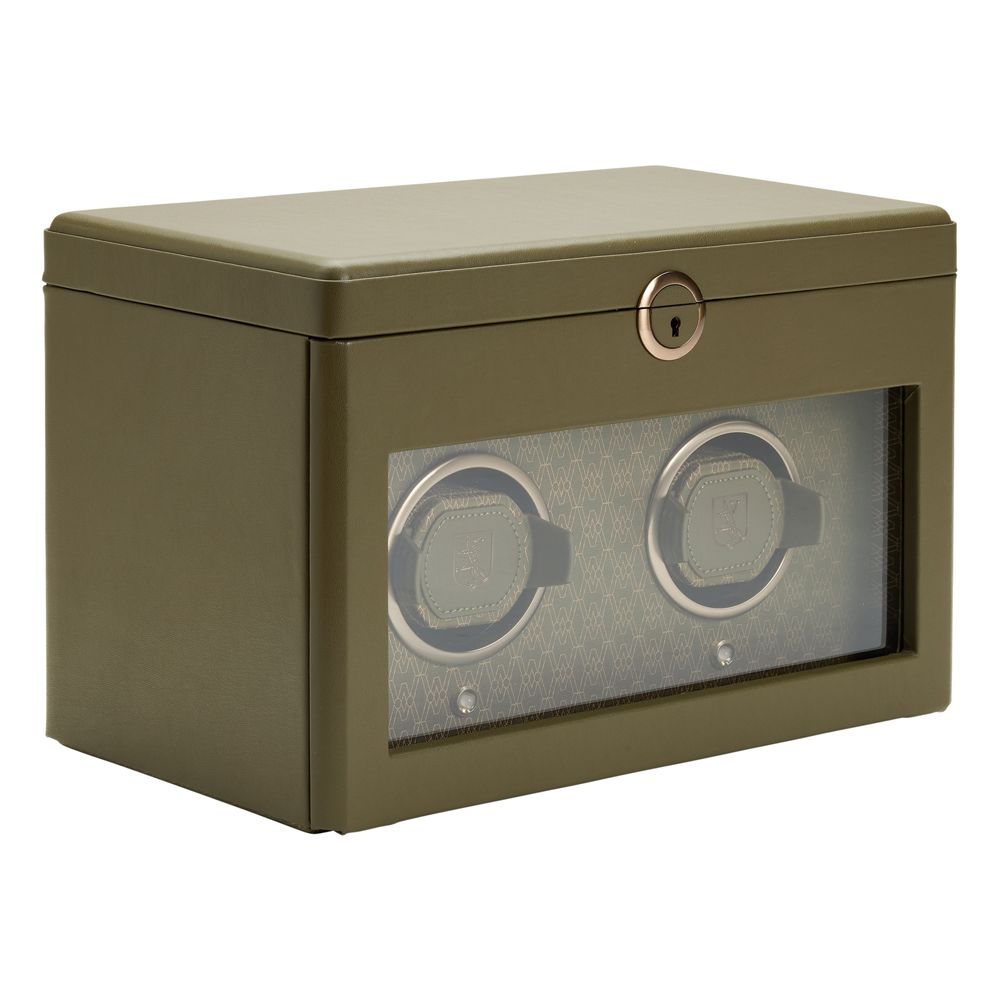 WOLF Designs Giftware WOLF Earth Double Watch Winder, Olive