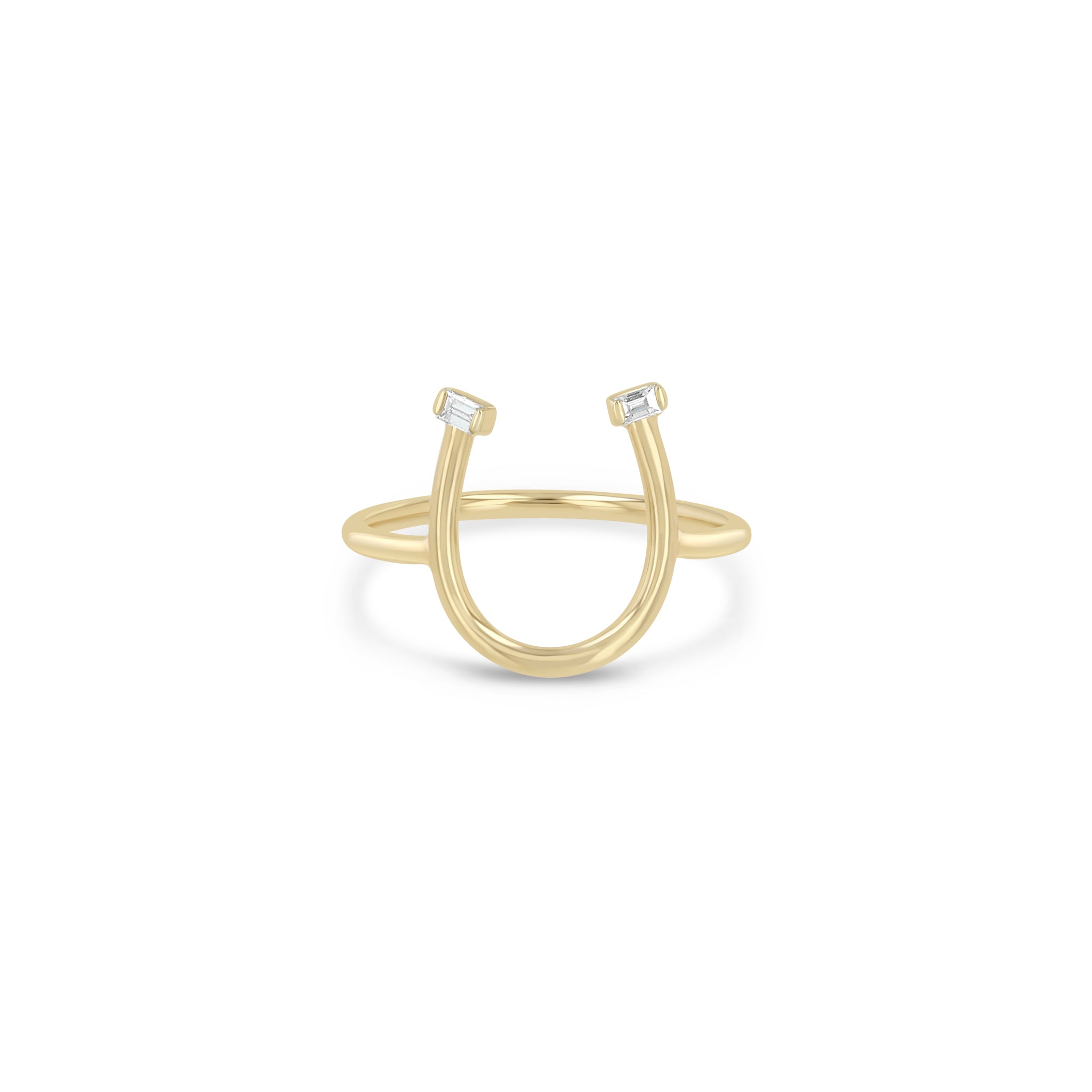 Zoë Chicco 14K Yellow Gold Baguette Diamond Horseshoe Ring