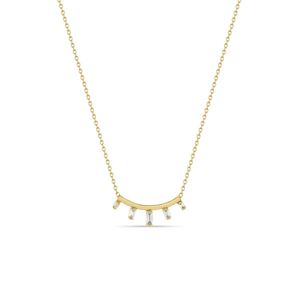 Zoe Chicco 14K Gold Curved Bar Diamond Necklace | Maine & New