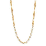 Zoe Chicco Necklaces and Pendants Zoë Chicco 14k Yellow Gold Diamond Bezel Tennis Segment Small Curb Chain Necklace