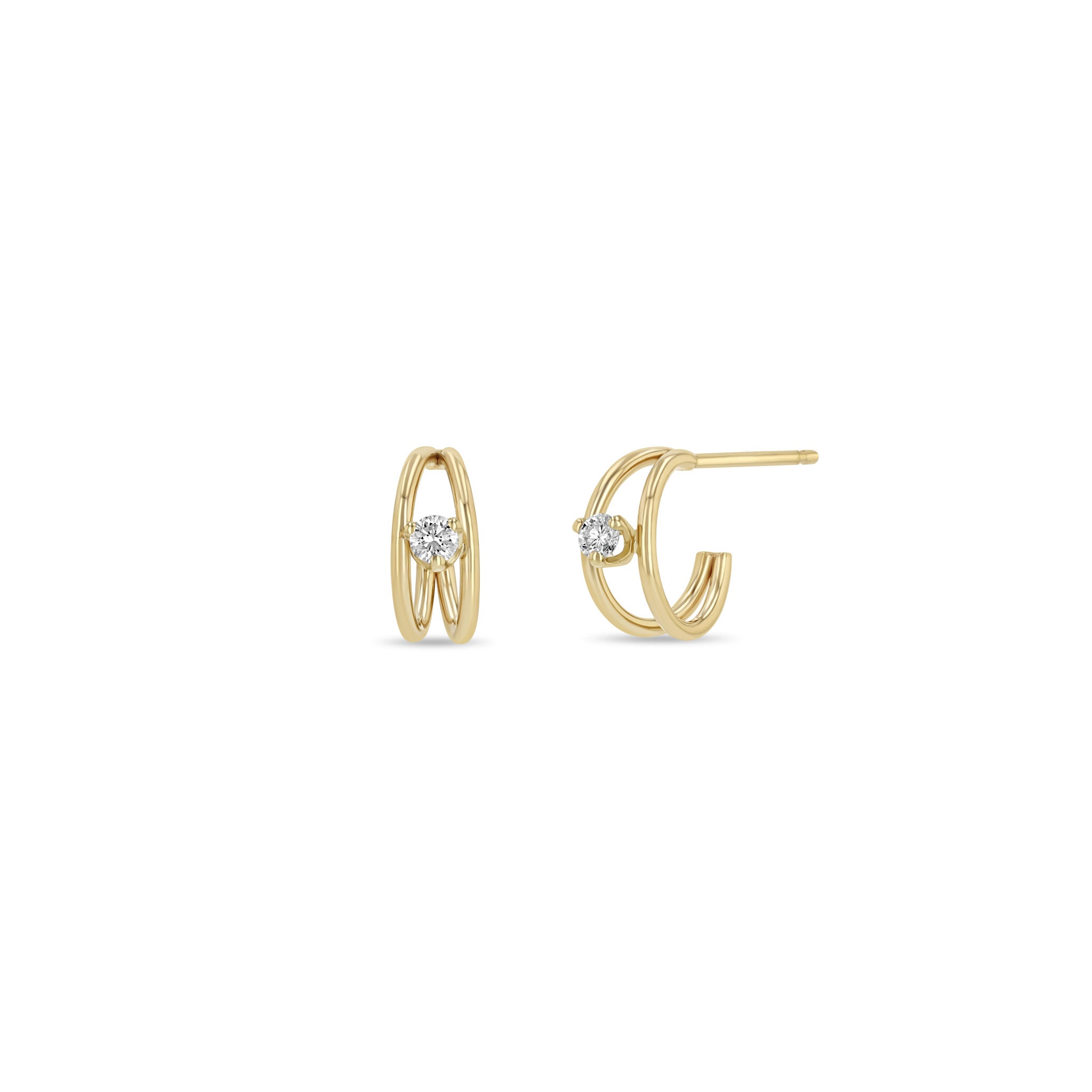 Zoe Chicco Earrings Zoë Chicco 14K Yellow Gold Diamond Huggie Hoop Earrings