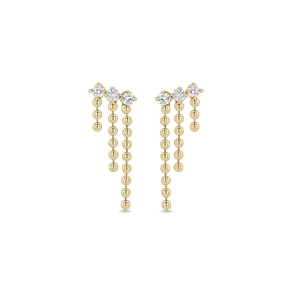 Zoë Chicco 14K Yellow Gold Prong Diamond and Bead Chain Waterfall