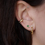 Zoe Chicco Earrings Zoë Chicco 14k Yellow Gold Tapered Hinged Hoops with Diamonds