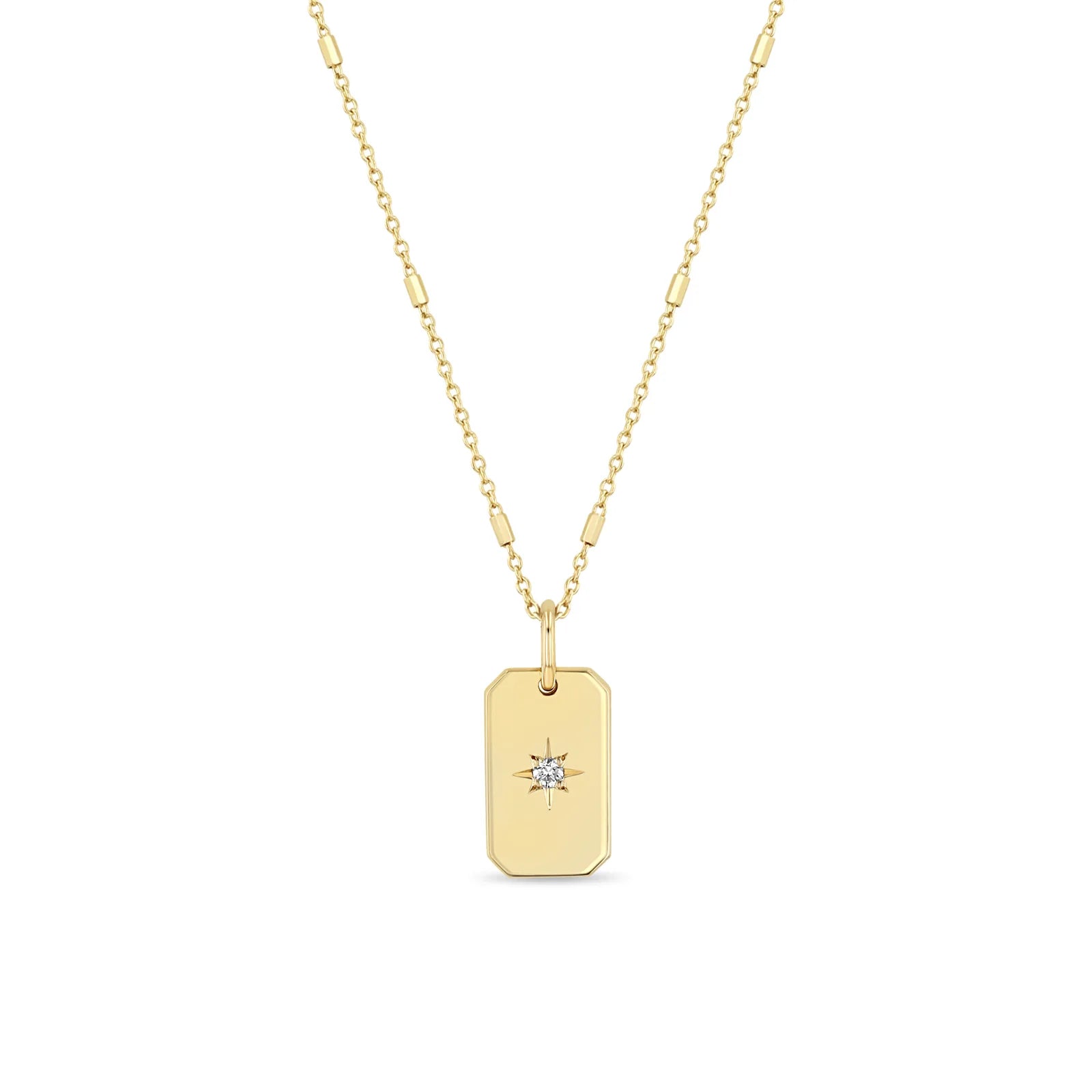 Zoe Chicco Necklaces and Pendants Zoë Chicco 14k Yellow Gold Zoe Chicco Diamond Star Dog Tag Necklace