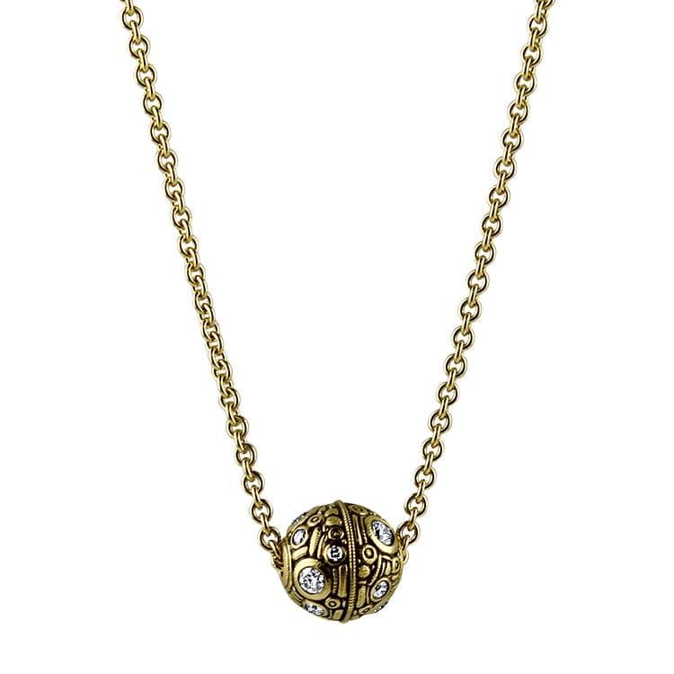 Buy Solid Gold Diamond Ball Pebble Pendant Station Puddle Necklace, 18K 14K  Yellow or White Gold, 1/4 or 1/8 Karat. Online in India - Etsy