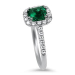 Christopher Designs Ring 14k White Gold Emerald and Diamond Ring 6.5
