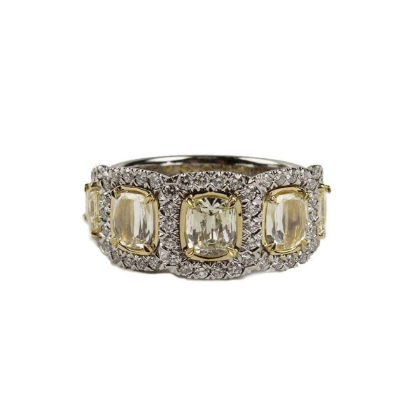 Christopher Designs Ring 18K White and Yellow Gold Yellow L'Amour Crisscut Diamond Ring 6.75