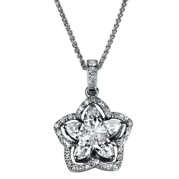 Christopher Designs Necklaces and Pendants 18k White Gold and Diamond Star Motif Pendant