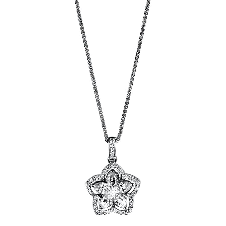 Christopher Designs Necklaces and Pendants 18k White Gold and Diamond Star Motif Pendant