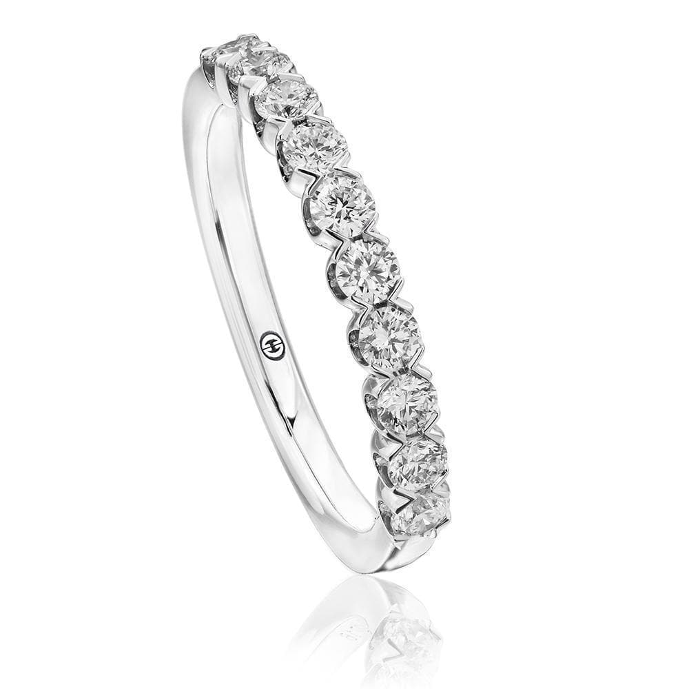 Christopher Designs Bridal Wedding Band 14K White Gold Shared Prong Ten Diamond Band 6.5
