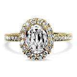 Christopher Designs Bridal Engagement Ring 18K Yellow Gold Oval Crisscut Diamond Engagement Ring 6.75