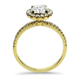 Christopher Designs Bridal Engagement Ring 18K Yellow Gold Oval Crisscut Diamond Engagement Ring 6.75