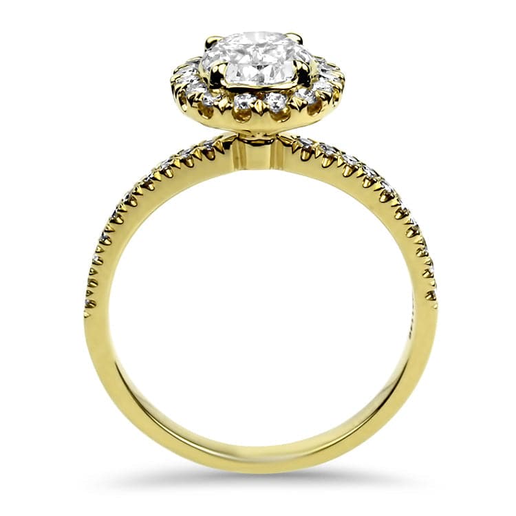 Christopher Designs Bridal Engagement Ring 18K Yellow Gold Oval Crisscut Diamond Engagement Ring 6.75