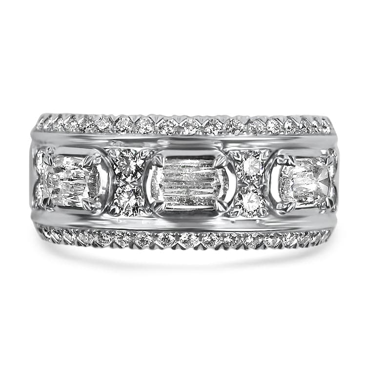 Christopher Designs Bridal Wedding Band Christopher Designs 14K White Gold L'Amour Crisscut Diamond Ring 6.75