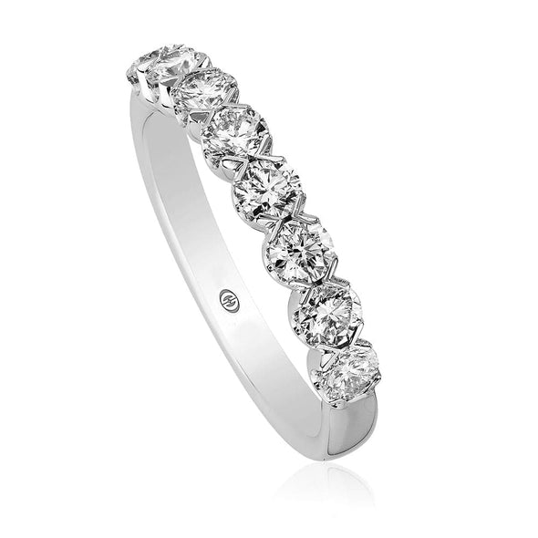 Christopher Designs Bridal Wedding Band Copy of White Gold Shared Prong .85ct Eight Diamond Band 6.5