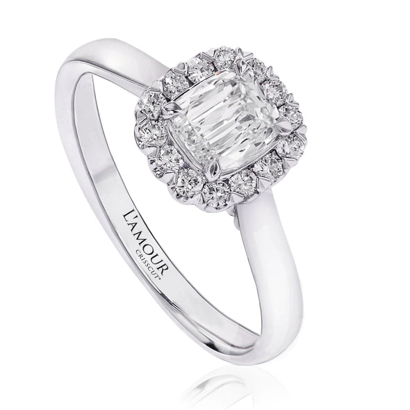 Christopher Designs Bridal Engagement Ring L'Amour Crisscut Cushion .50ct Engagement Ring