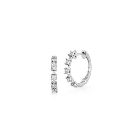 Dana Rebecca Designs Earring Ava Bea Delicate Interval Hoop Earrings- White Gold