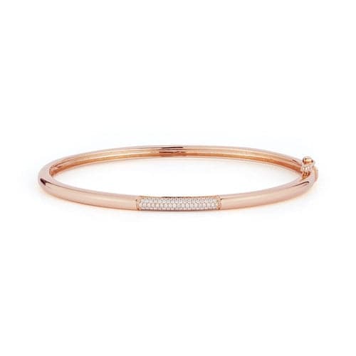 Dana Rebecca Designs Bracelet Cynthia Rose Pave Dome Bangle Bracelet - Rose Gold