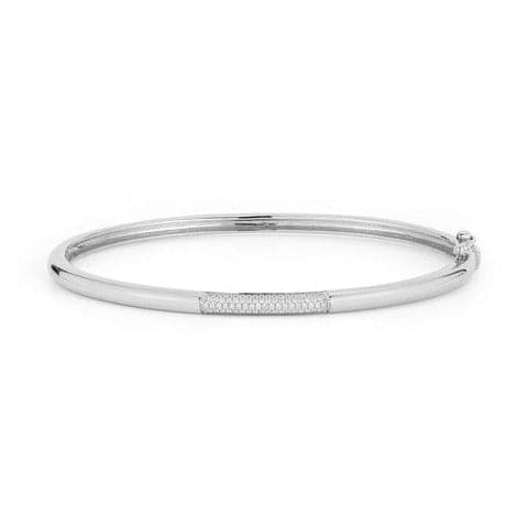 Dana Rebecca Designs Bracelet Cynthia Rose Pave Dome Cuff Bracelet - White Gold