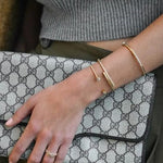 Dana Rebecca Designs Bracelet Cynthia Rose Pave Dome Cuff Bracelet - Yellow Gold