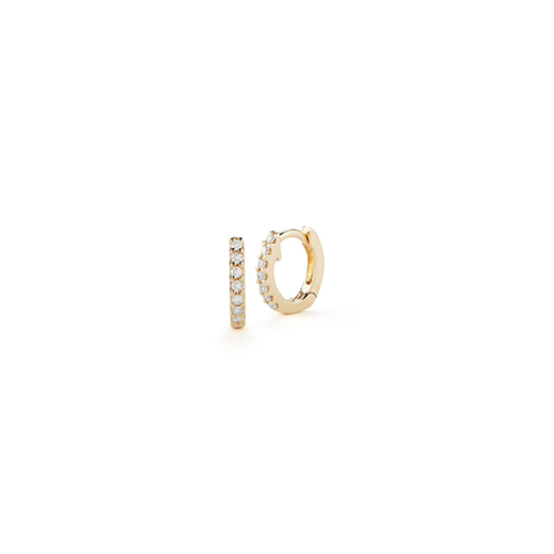 Dana Rebecca Designs Earring DRD Mini Diamond Huggies - Yellow Gold