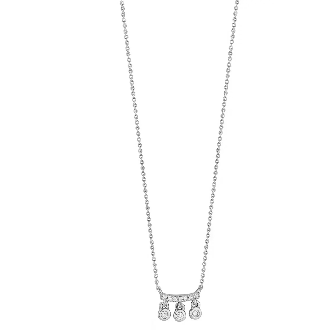 Dana Rebecca Designs Necklaces and Pendants Lulu Jack Charm Diamond Bar Necklace - White Gold