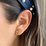 Dana Rebecca Designs Earring Lulu Jack Large Bezel Diamond Studs - White Gold