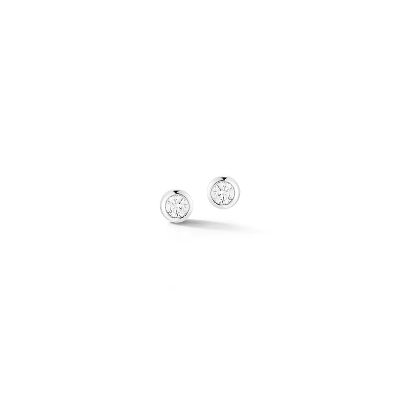 Dana Rebecca Designs Earring Lulu Jack Large Bezel Diamond Studs - White Gold