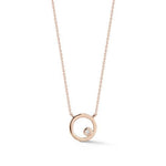 Dana Rebecca Designs Necklaces and Pendants Lulu Jack Open Disc Bezel Necklace - Rose Gold 16/18"