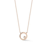 Dana Rebecca Designs Necklaces and Pendants Lulu Jack Open Disc Bezel Necklace - Rose Gold 16/18"