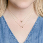 Dana Rebecca Designs Necklaces and Pendants Lulu Jack Open Disc Bezel Necklace - Rose Gold 16/18"