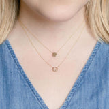 Dana Rebecca Designs Necklaces and Pendants Lulu Jack Open Disc Bezel Necklace - Rose Gold 16/18"