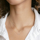 Dana Rebecca Designs Necklaces and Pendants Lulu Jack Open Disc Bezel Necklace - White Gold 16/18"
