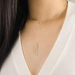 Dana Rebecca Designs Necklaces and Pendants Lulu Jack Vertical Bar and Diamond Bezel Link Necklace