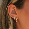 Dana Rebecca Designs Earring Melody Eden Gold Bar Double Row Hoops - Yellow Gold