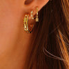 Dana Rebecca Designs Earring Melody Eden Gold Bar Double Row Hoops - Yellow Gold