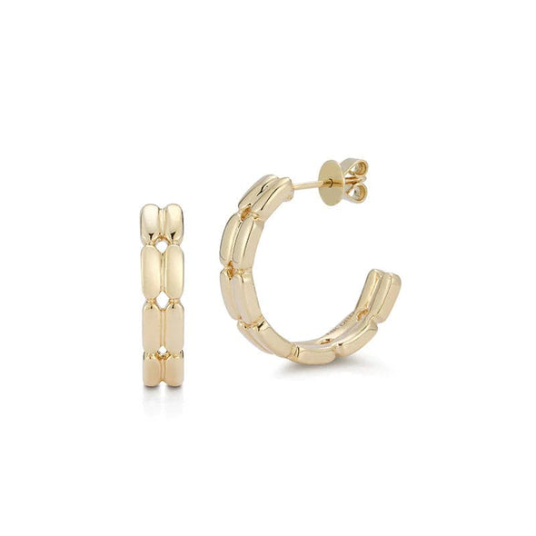 Dana Rebecca Designs Earring Melody Eden Gold Bar Double Row Hoops - Yellow Gold