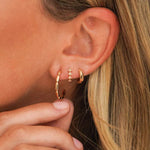 Dana Rebecca Designs Earring Melody Eden Gold Bar Hoops - Yellow Gold