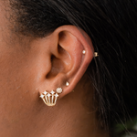 Dana Rebecca Designs Earring Millie Ryan Five Burst Princess Cut Diamond Huggie Earrings - White Gold