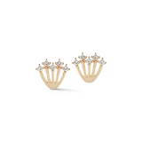 Dana Rebecca Designs Earring Millie Ryan Five Burst Princess Cut Diamond Huggie Earrings - Yellow Gold