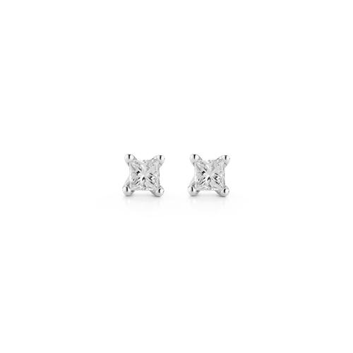 Dana Rebecca Designs Earring Millie Ryan Princess Cut Diamond Studs - White Gold