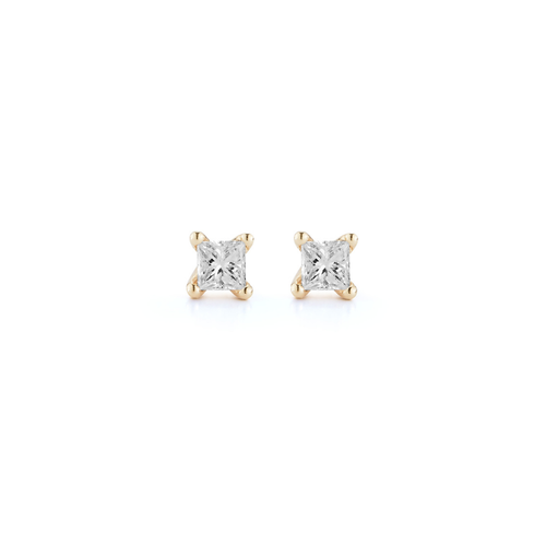 Dana Rebecca Designs Earring Millie Ryan Princess Cut Diamond Studs - Yellow Gold