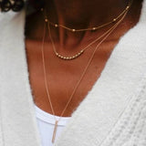 Dana Rebecca Designs Necklaces and Pendants Poppy Rae Large Pebble Bar Necklace- Yellow Gold