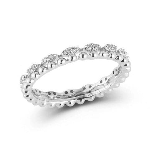 Dana Rebecca Designs Ring Poppy Rae Pebble and Marquise Eternity Ring- White Gold 6.5