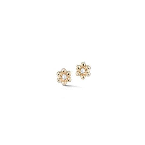 Dana Rebecca Designs Earring Poppy Rae Pebble Flower Stud Earrings - Yellow Gold