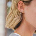Dana Rebecca Designs Earring Reese Brooklyn Knife-Edge Mini Huggies - Rose Gold