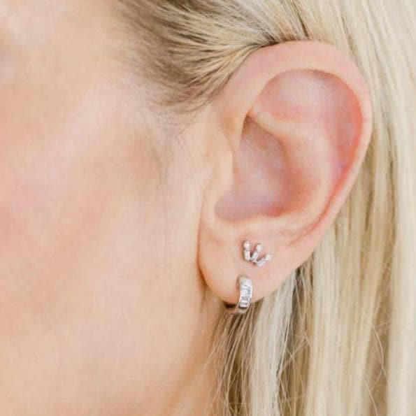 Dana Rebecca Designs Earring Sadie Pearl Baguette and Round Fan Studs