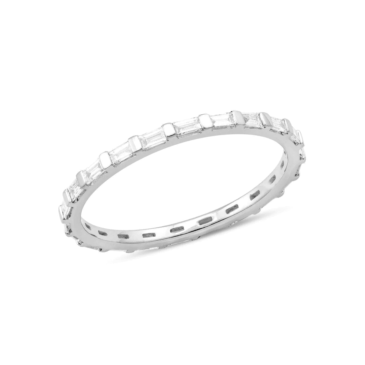 Dana Rebecca Designs Ring Sadie Pearl Baguette Diamond Eternity Ring - White Gold 6