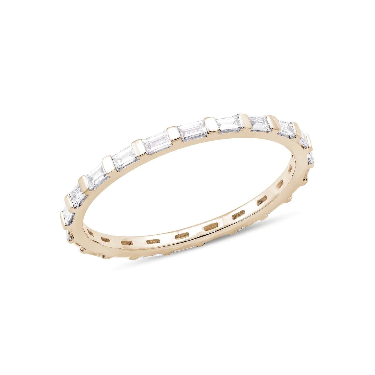 Dana Rebecca Designs Ring Sadie Pearl Baguette Diamond Eternity Ring - Yellow Gold 6.5