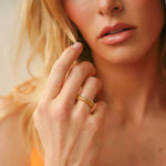 Dana Rebecca Designs Ring Sadie Pearl Baguette Diamond Eternity Ring - Yellow Gold 6.5